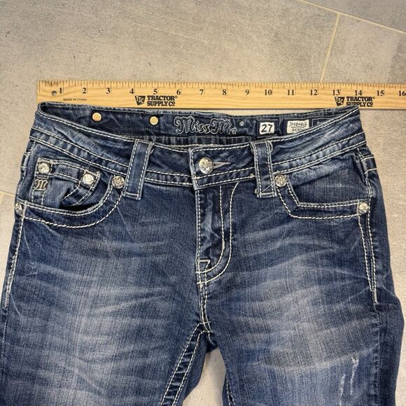 Miss Me Distressed Skinny Stretch Denim Jp5646s2 Sz 27 - Picture 13 of 15